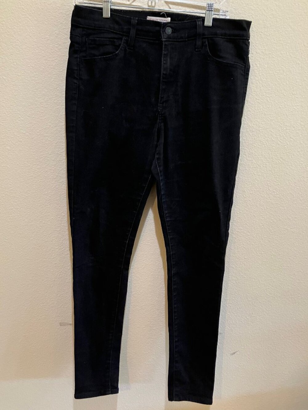Levi's 720 High Rise Super Skinny Jeans Black Stretch Denim Cotton Size 6